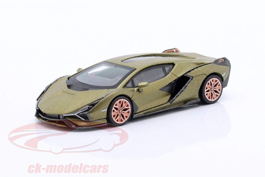 Lamborghini Sian FKP 37 Presentatie mat olijfgroen 1:64 TrueScale