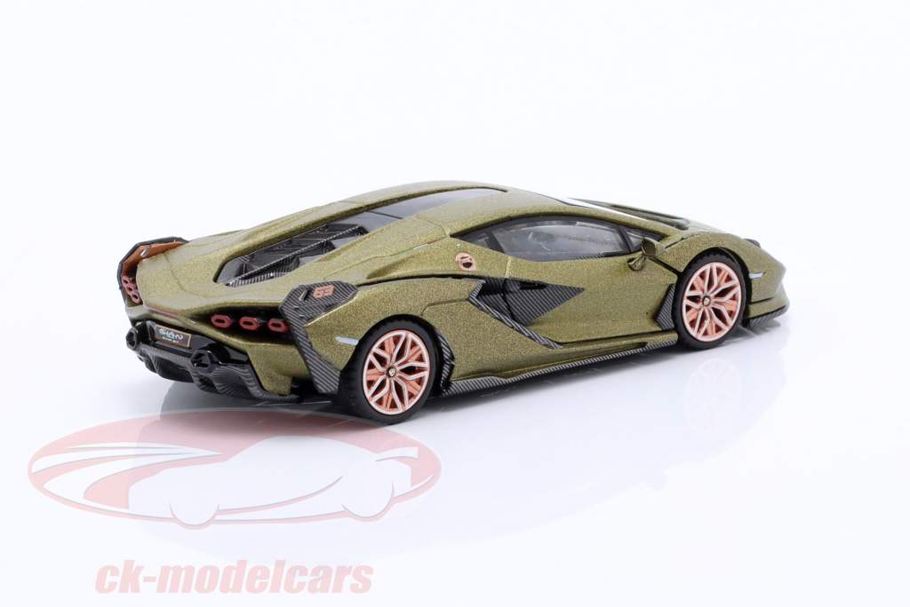 Lamborghini Sian FKP 37 Presentatie mat olijfgroen 1:64 TrueScale