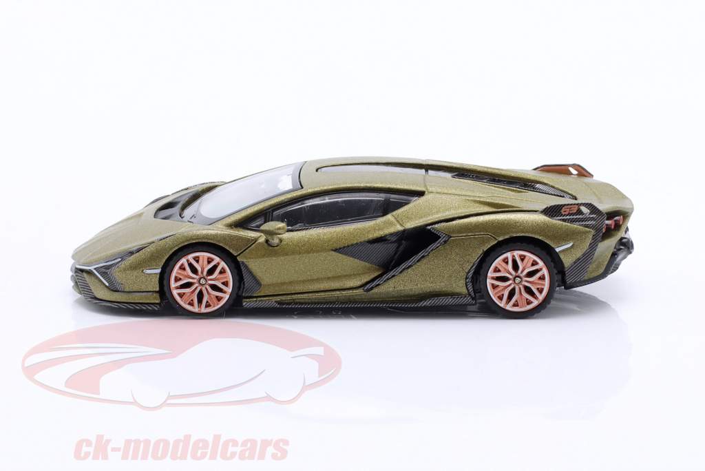 Lamborghini Sian FKP 37 Presentatie mat olijfgroen 1:64 TrueScale