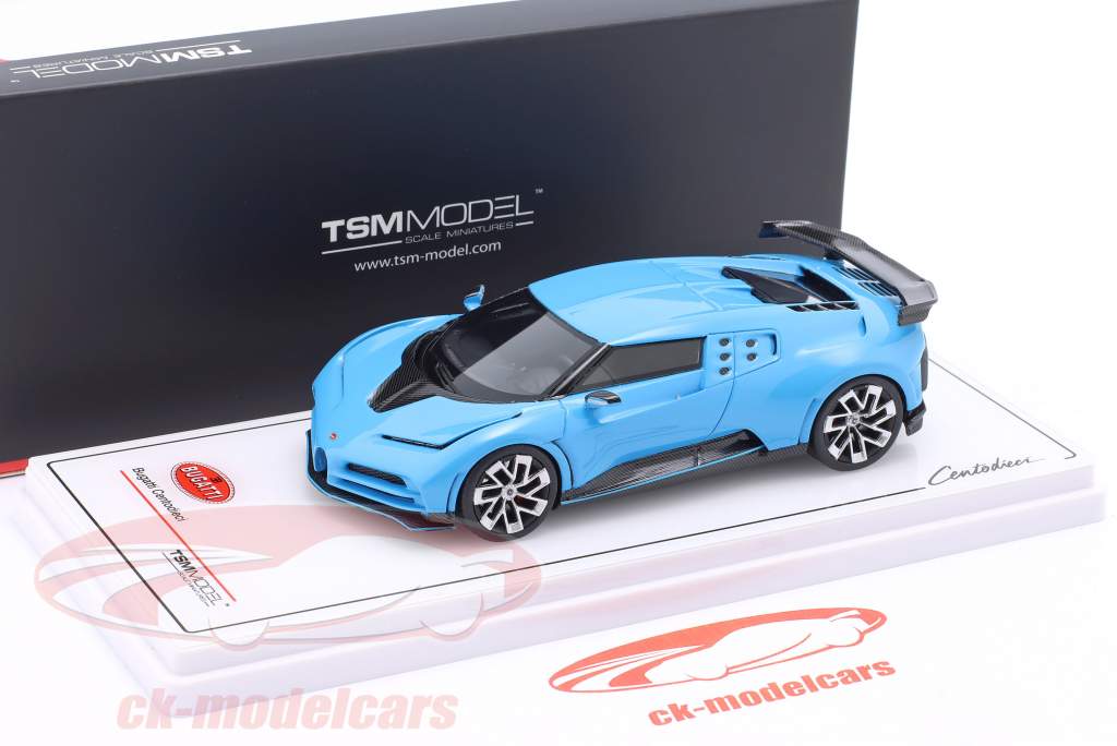 Bugatti Centodieci Год постройки 2022 Светло-синий 1:43 TrueScale