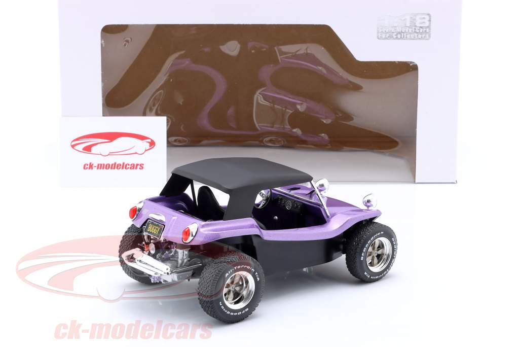 Manx Meyers Buggy med Blød top Byggeår 1968 lilla metallisk 1:18 Solido