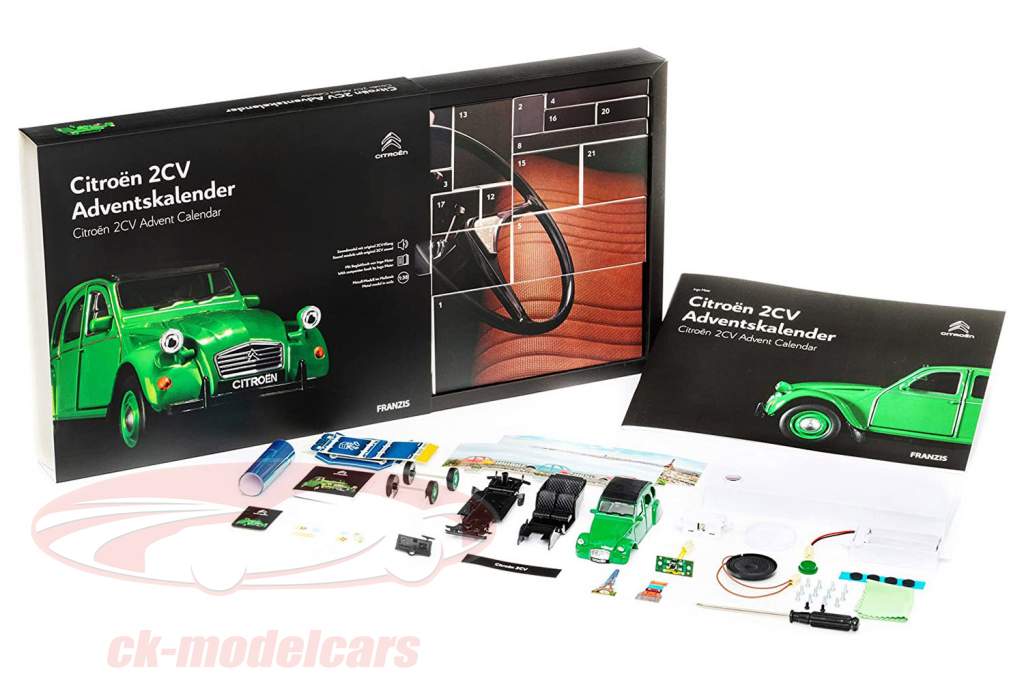 Citroen 2CV Adventskalender: Citroen 2CV grøn 1:38 Franzis