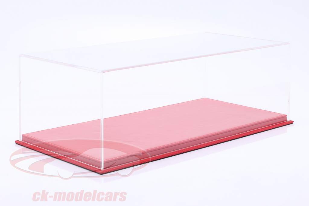 High-quality acrylic display case Mulhouse with leather base plate red 1:12 Atlantic