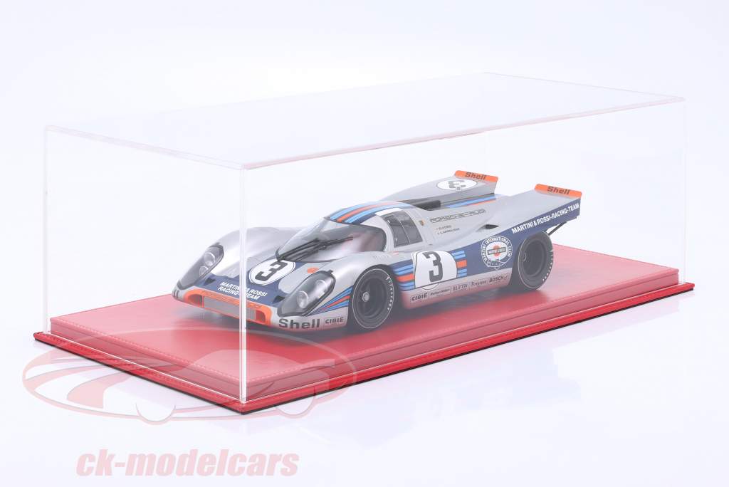 High-quality acrylic display case Mulhouse with leather base plate red 1:12 Atlantic