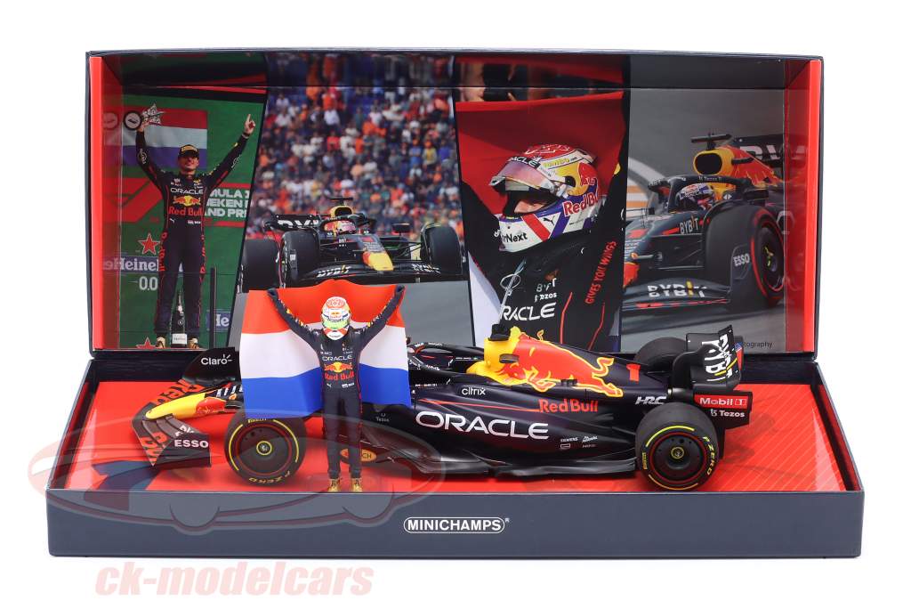M. Verstappen Red Bull RB18 #1 vinder hollandsk GP formel 1 Verdensmester 2022 1:18 Minichamps