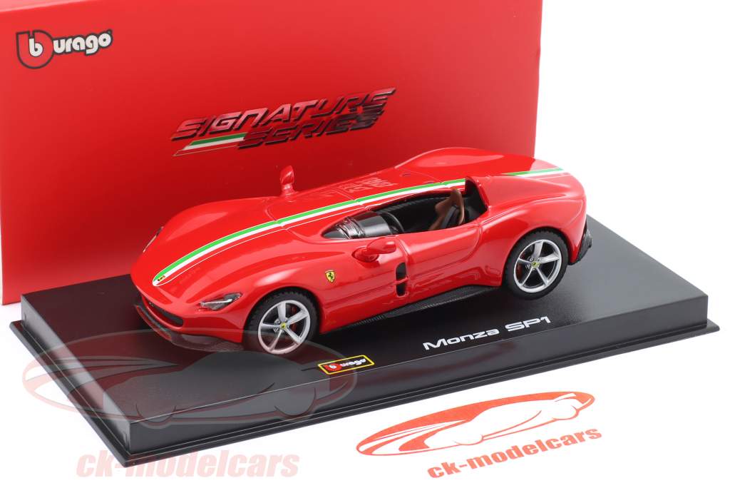 Ferrari Monza SP1 Byggeår 2019 rød 1:43 Bburago Signature