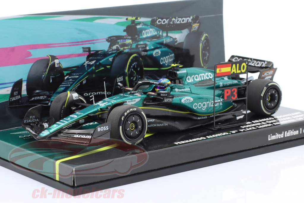 F. Alonso Aston Martin AMR23 #14 100. F1 Karriere Podium Formel 1 2023 1:43 Minichamps