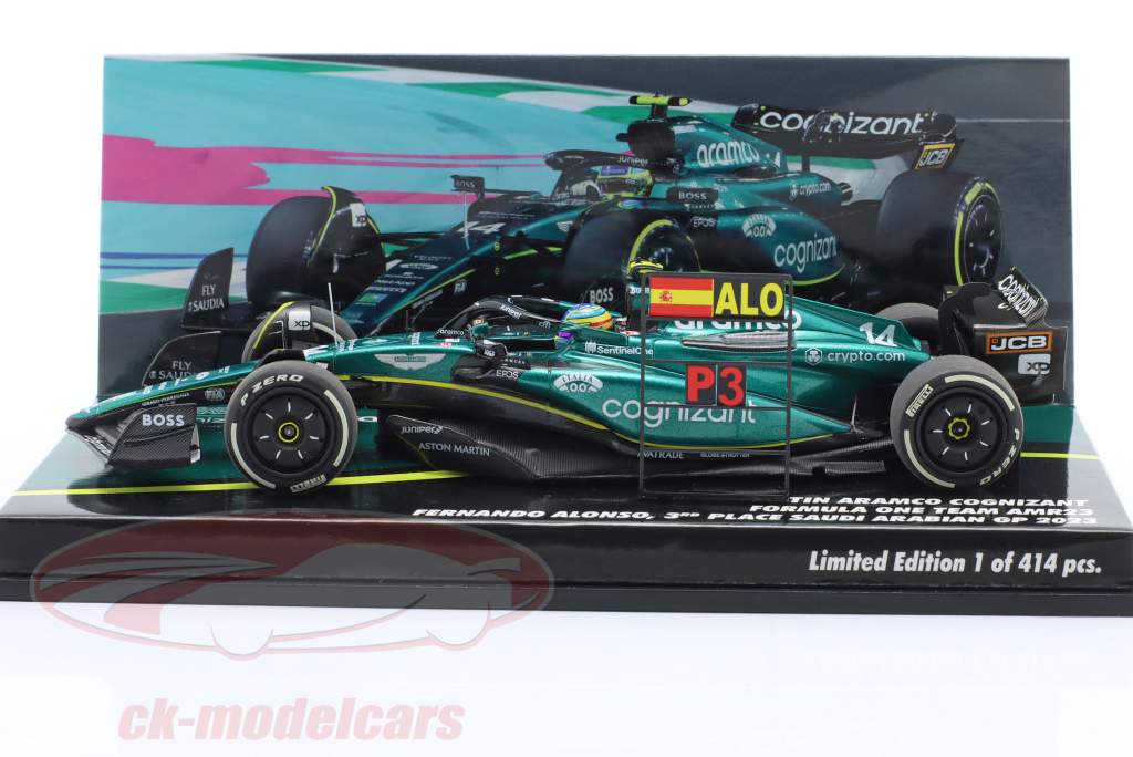 F. Alonso Aston Martin AMR23 #14 100. F1 Karriere Podium Formel 1 2023 1:43 Minichamps