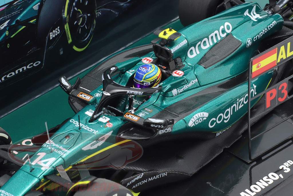 F. Alonso Aston Martin AMR23 #14 100. F1 Karriere Podium Formel 1 2023 1:43 Minichamps