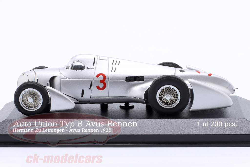 Auto Union Typ B Avus #3 3rd AVUS-Rennen 1935 H. zu Leiningen 1:43 Minichamps