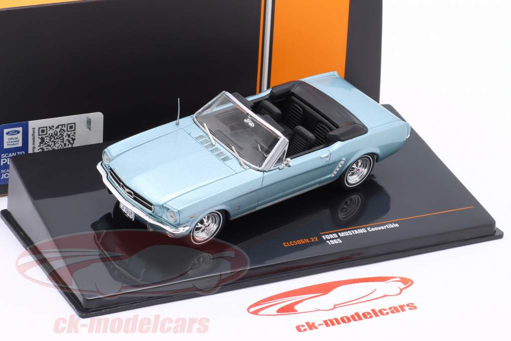 Ford Mustang 敞篷车 建设年份 1965 浅蓝色 金属的 1:43 Ixo