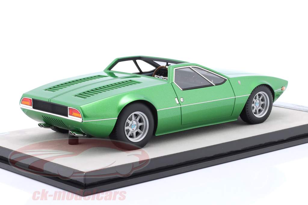 De Tomaso Mangusta Spyder 建設年 1966 緑 メタリックな 1:18 Tecnomodel