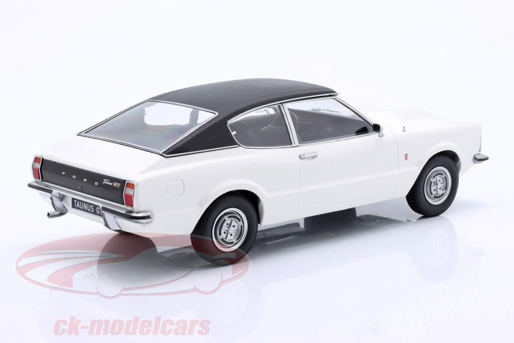 Ford Taunus GT Coupe avec Toit en vinyle Année de construction 1971 blanc / noir mat 1:18 KK-Scale