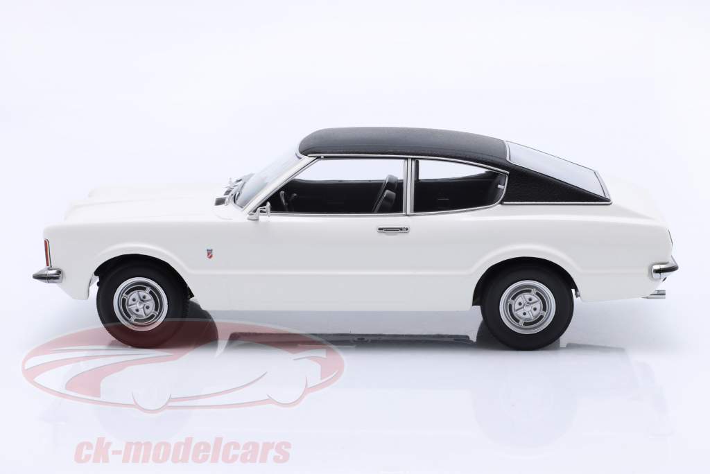 Ford Taunus GT Coupe avec Toit en vinyle Année de construction 1971 blanc / noir mat 1:18 KK-Scale