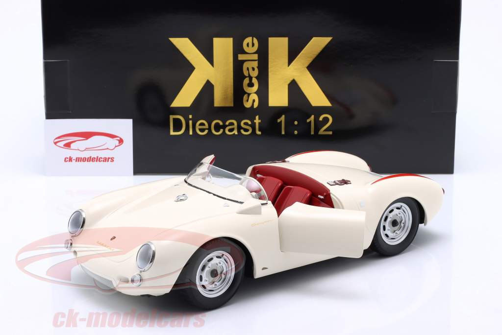 Porsche 550A Spyder year 1955 white / red 1:12 KK-Scale