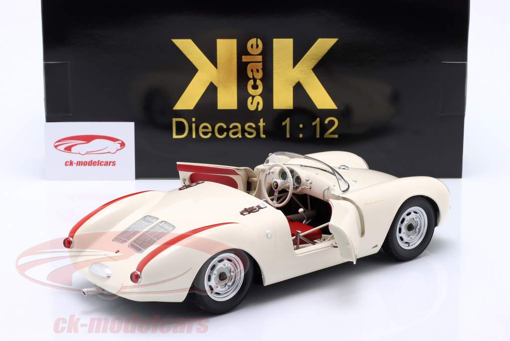 Porsche 550A Spyder year 1955 white / red 1:12 KK-Scale