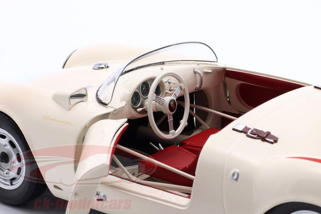 Porsche 550A Spyder Baujahr 1955 weiß / rot 1:12 KK-Scale