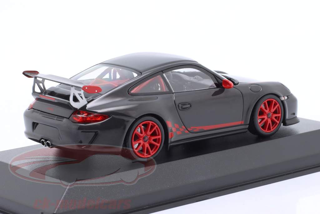 Porsche 911 (997.II) GT3 RS 3.8 Año de construcción 2009 Gris con rojo decoración 1:43 Minichamps