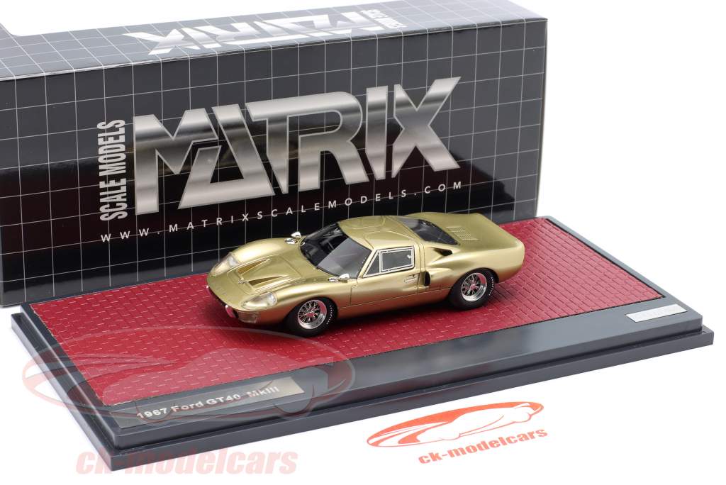 Ford GT40 MK III year 1967 gold metallic 1:43 Matrix