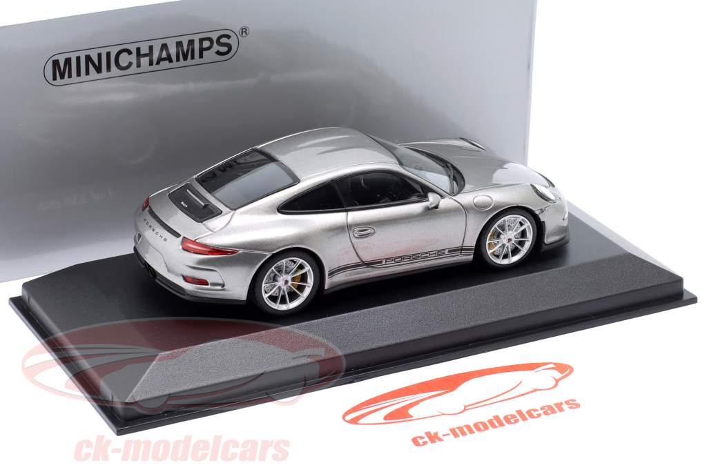 Porsche 911 (991) R año de construcción 2016 plata 1:43 Minichamps