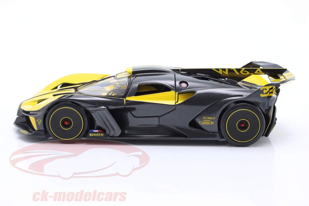 Bugatti Bolide W16.4 Année de construction 2020 jaune / carbone 1:24 Maisto