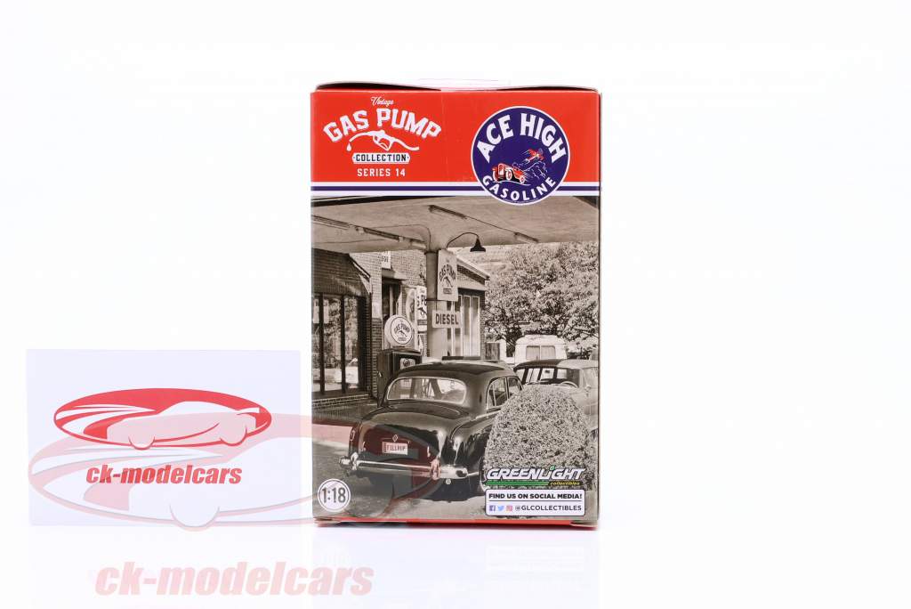 Wayne 505 pompe à essence "Ace High" 1951 bleu / blanc 1:18 Greenlight