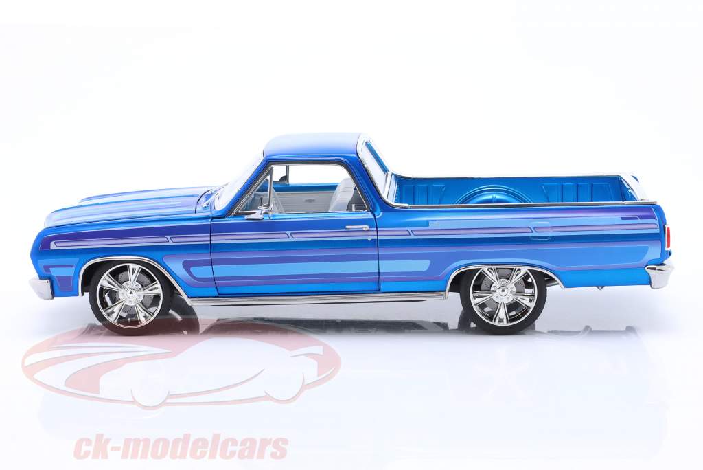 Chevrolet El Campino Customs Ano de construção 1965 laser azul 1:18 GMP