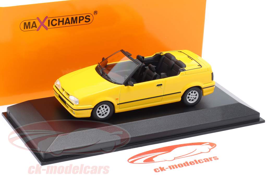 Renault 19 カブリオレ 建設年 1991 黄色 1:43 Minichamps