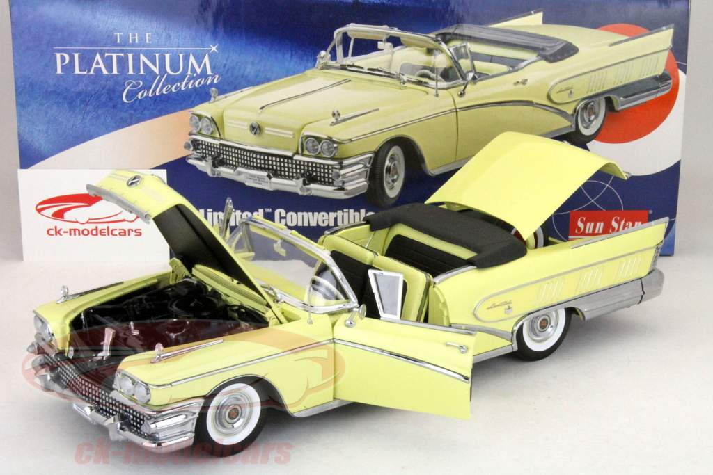 Buick Limited Open Convertible Год 1958 Крем белый 1:18 SunStar