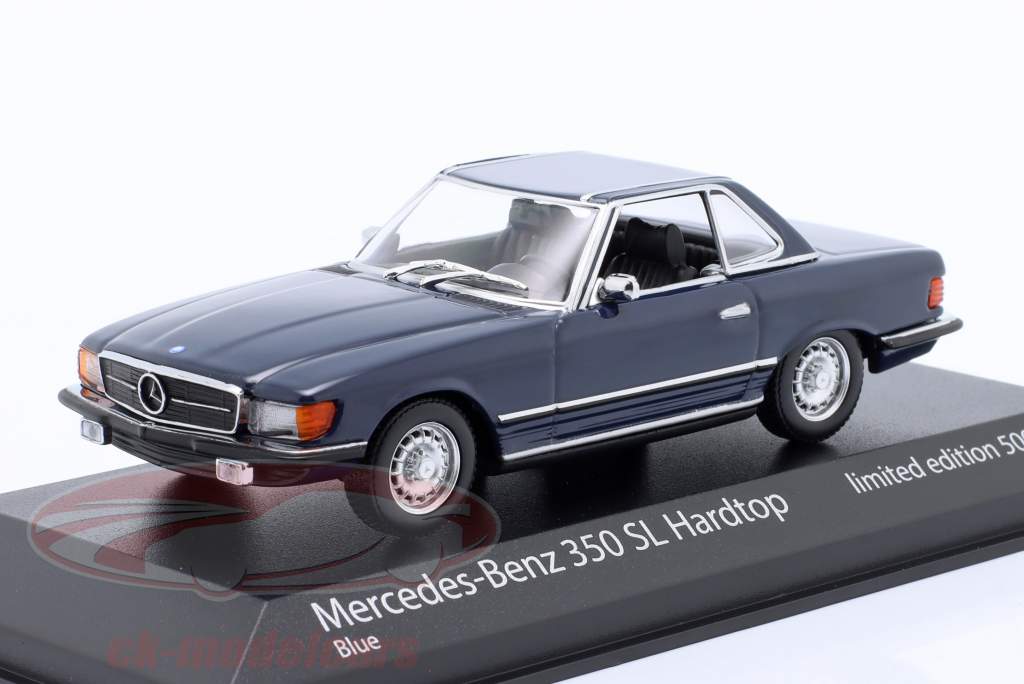 Mercedes-Benz 350 SL (R107) Hard-top Année de construction 1974 bleu 1:43 Minichamps
