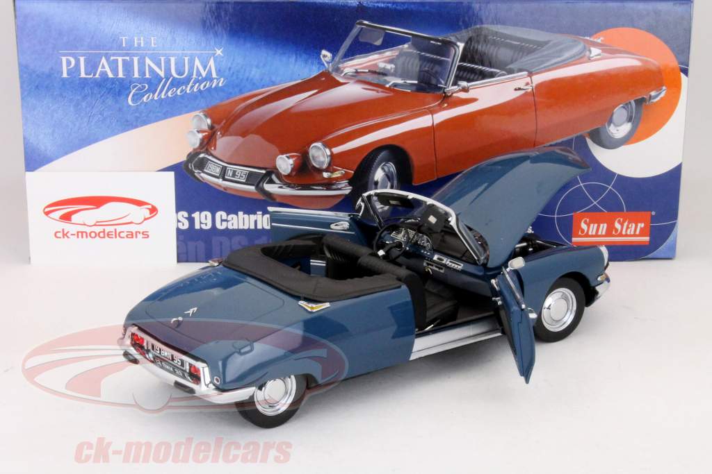 シトロエンDS 19カブリオレ1961年パシフィックブルー/サンスター1時18分パシフィックブルー