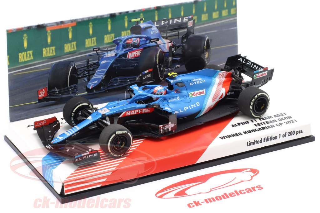 Esteban Ocon Alpine A521 #31 vinder Ungarn GP formel 1 2021 1:43 Minichamps