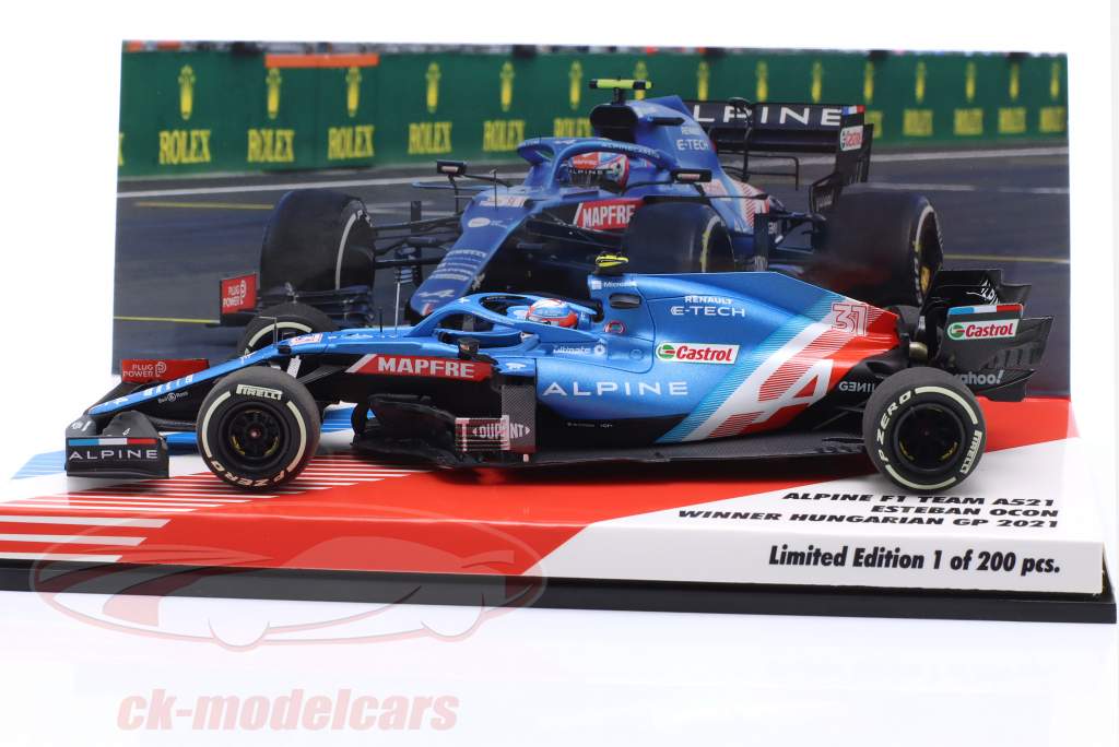 Esteban Ocon Alpine A521 #31 Sieger Ungarn GP Formel 1 2021 1:43 Minichamps