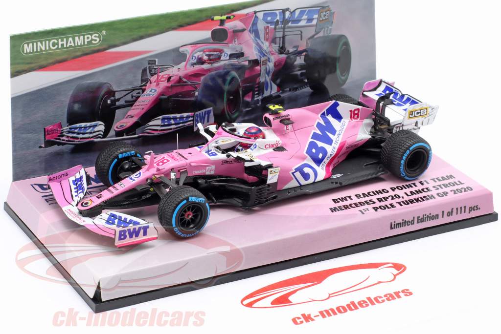 L. Stroll Racing Point RP20 #18 1er Pole Position turc GP formule 1 2020 1:43 Minichamps