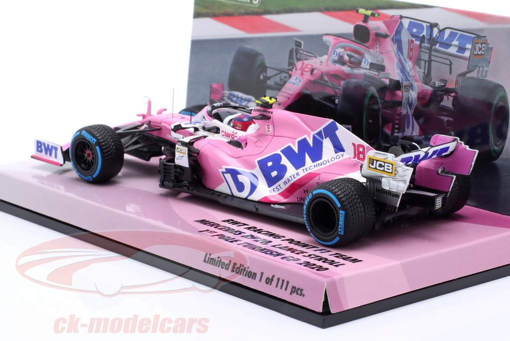 L. Stroll Racing Point RP20 #18 1er Pole Position turc GP formule 1 2020 1:43 Minichamps
