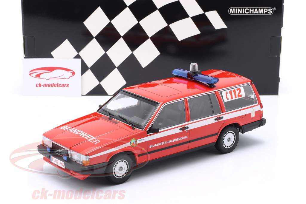Volvo 740 GL Break Fire department Grobbendonk 1986 red 1:18 Minichamps