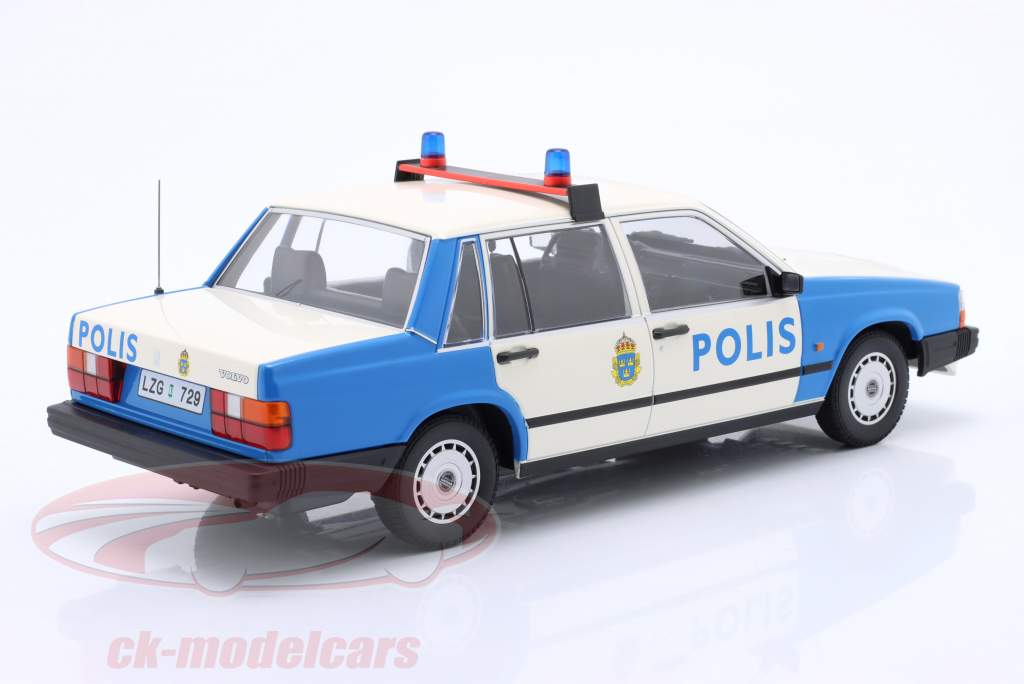 Volvo 740 GL Polizei Schweden 1986 weiß / blau 1:18 Minichamps