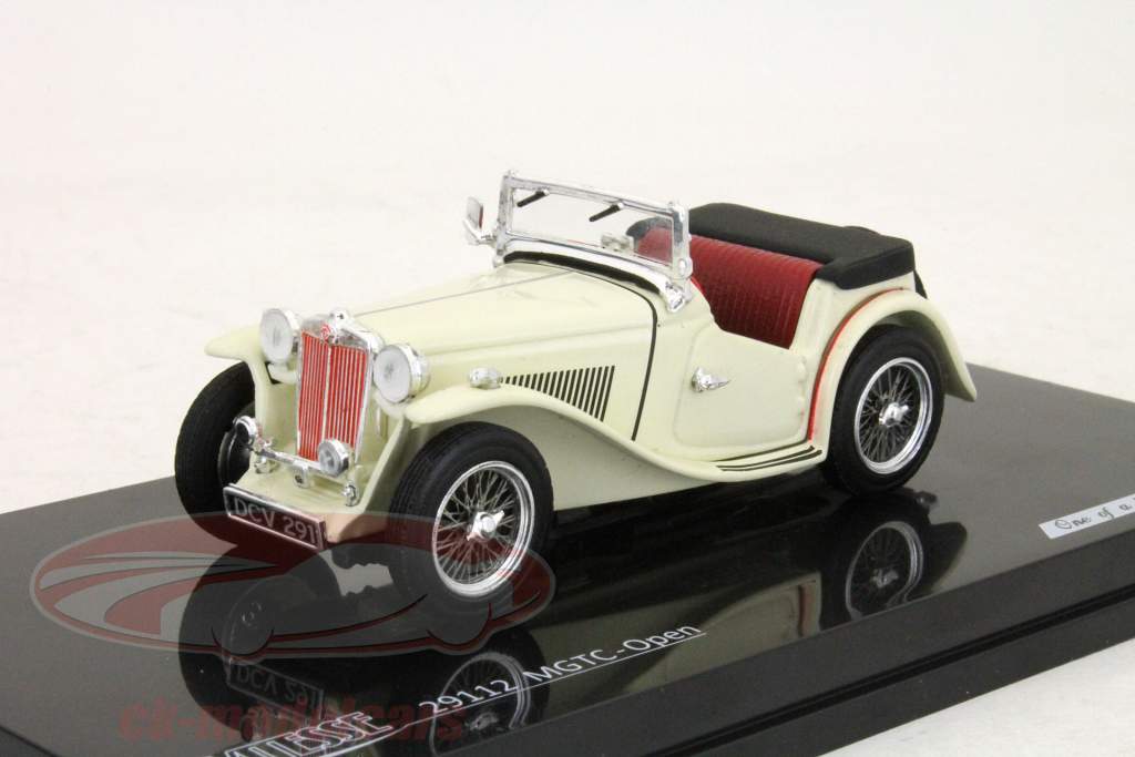 MG TC Open Jaar 1937 crème wit / crème wit 1:43 Vitesse