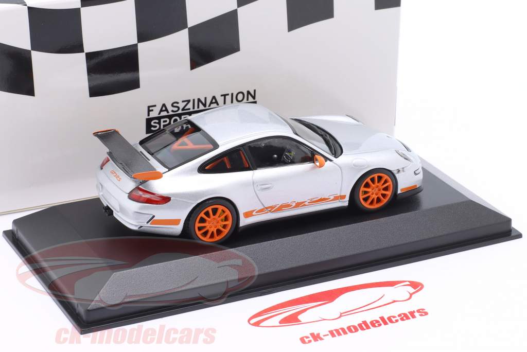 Porsche 911 (997.1) GT3 RS Año de construcción 2006 plata / naranja 1:43 Minichamps