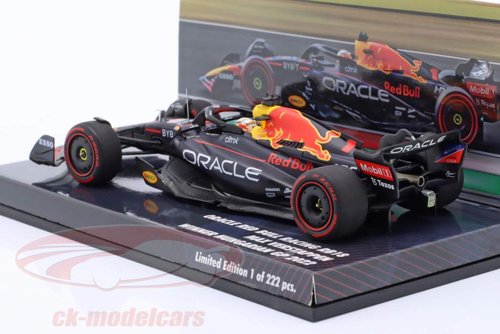Max Verstappen Red Bull RB18 #1 Winner Hungary GP Formula 1 World Champion 2022 1:43 Minichamps