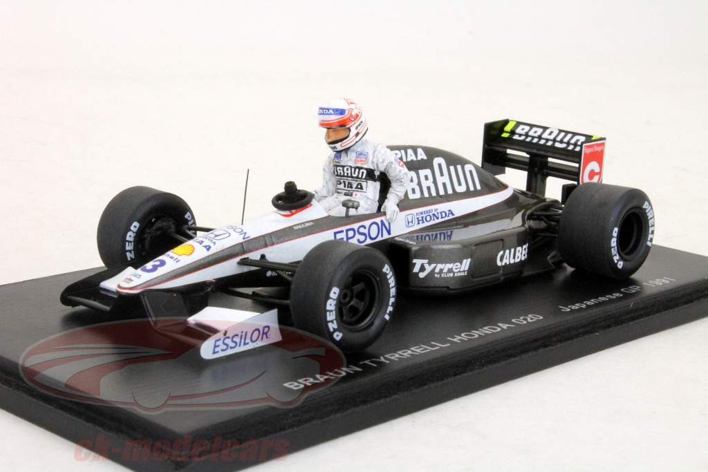 ミニカー　1/43 BRAUN TYRRELL HONDA 020 Japanese GP 1991 EPSON #3(ガンメタリック×ホワイト) RG Racing Gear別注 [RG002] Spark 1:43 S. Nakajima Braun Tyrrell Honda 020 Suzuka Legend