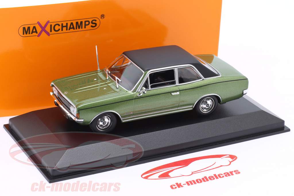 Opel Commodore A Año de construcción 1970 verde metálico / negro 1:43 Minichamps