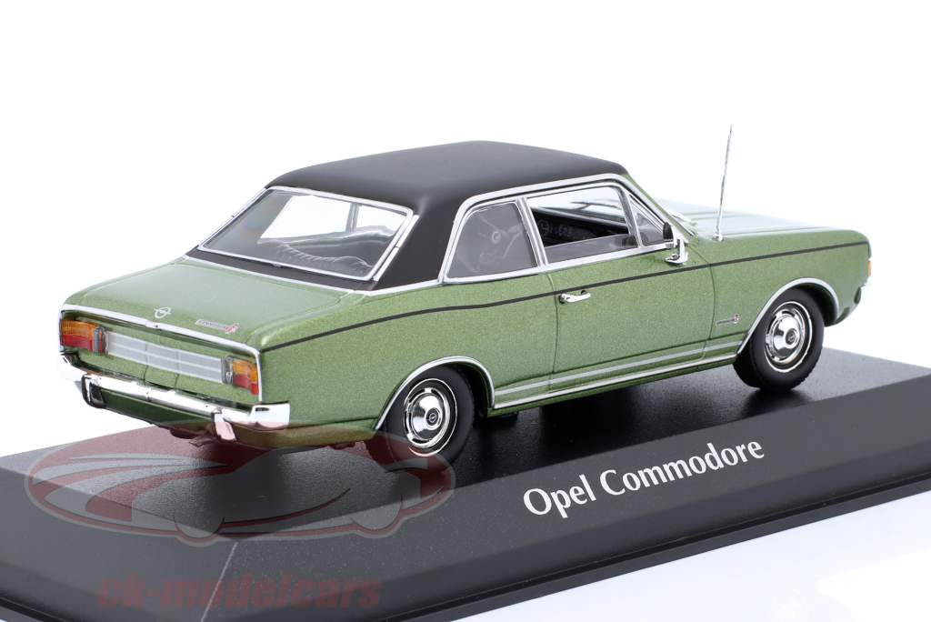 Opel Commodore A Año de construcción 1970 verde metálico / negro 1:43 Minichamps