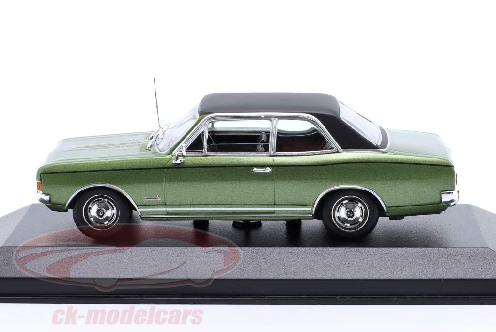 Opel Commodore A Año de construcción 1970 verde metálico / negro 1:43 Minichamps