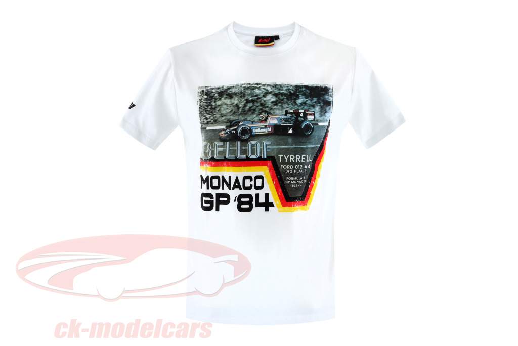 Stefan Bellof Camiseta Mônaco GP Fórmula 1 1984 branco