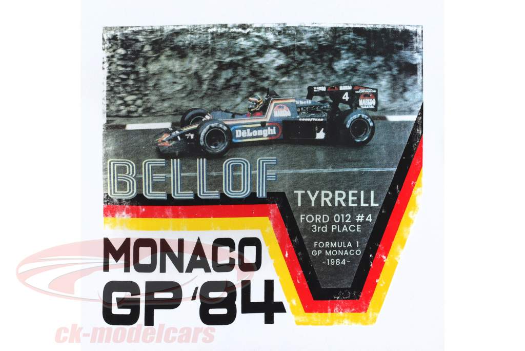 Stefan Bellof Camiseta Mônaco GP Fórmula 1 1984 branco