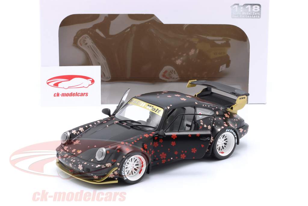 Porsche 911 (964) RWB Rauh-Welt Aoki 2021 black with decor 1:18 Solido