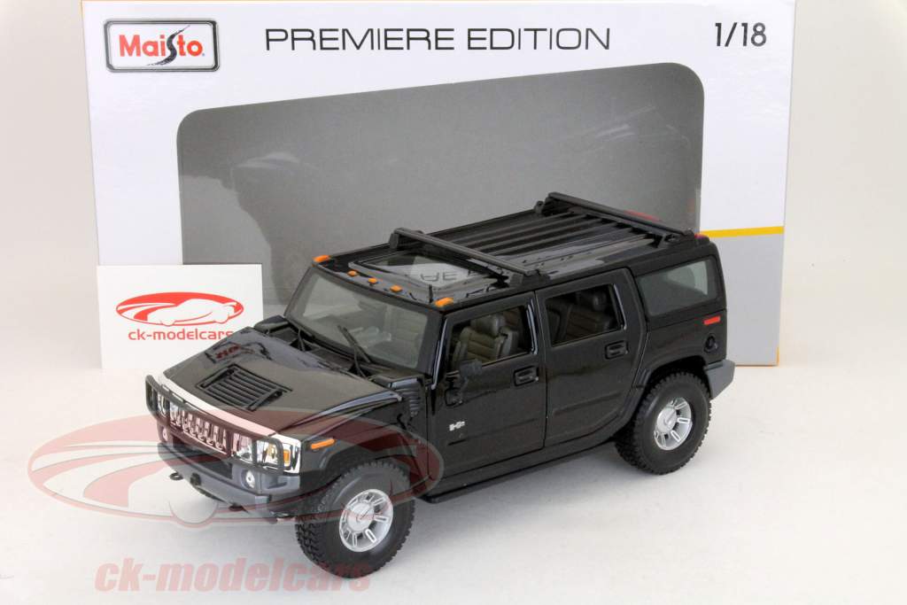 Maisto 1:18 Hummer H2 SUV 2003 black 36631 model car 36631