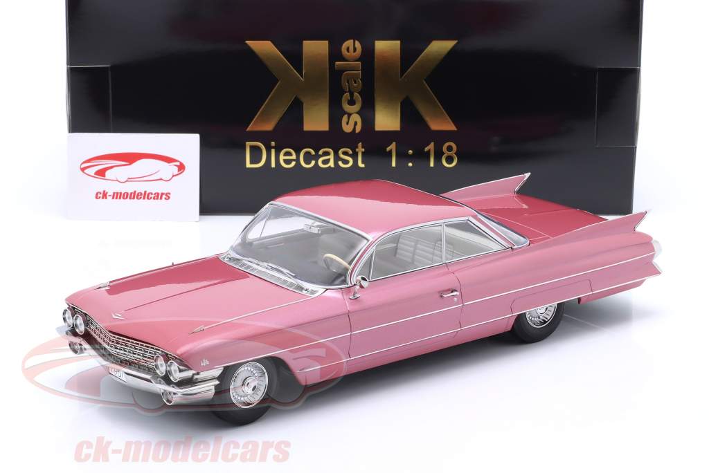 Cadillac Series 62 Coupe DeVille Ano de construção 1961 rosa metálico 1:18 KK-Scale