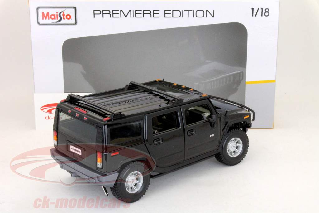 ハマーH2 SUVの2003年の黒1時18分の完成モデル